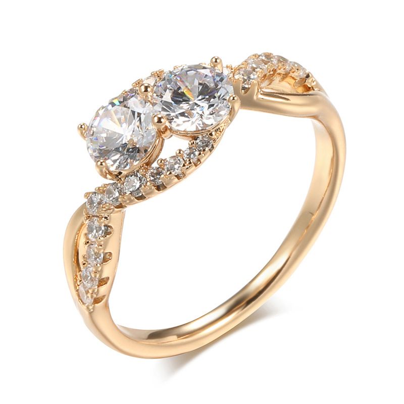 New Fashion And Creative Mozanite Diamond With Rose Gold Women's Ring_ipsvogv.com