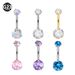 Women's Jewelry Titanium Alloy 6 14mm Rod Grab Double Head Zircon Navel Ring Inner Thread Belly Button Buckle Body Piercing Navel Ornament_ipsvogv.com