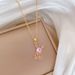Steel 【 Titanium 】 Pink Rabbit Light Luxury Temperament Gorgeous Full Diamond Necklace Women's Versatile Collarbone 【 】_ipsvogv.com