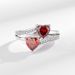 Internet Celebrity Live Streaming New Product, Pigeon Blood Heart Opening Ring, Female Set With Pomegranate Red Zircon,_ipsvogv.com