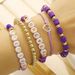 Purple Polymer Clay Bracelet Letter Beaded Friendship Bracelet Taylor Music Fan Couple Love Bracelet_ipsvogv.com