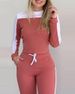 Women's Clothing new outdoor sports color matching long sleeved trousers comfortable casual suit for women_ipsvogv.com