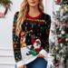 Women's Clothing elk jacquard Christmas wear 2024 autumn and winter new Santa Claus knitted sweater Christmas_ipsvogv.com