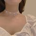 French Girl Black And White Lace Pearl Necklace Elegant Sweet Korean Style Atmosphere Collarbone Chain Choker_ipsvogv.com
