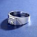 Sterling Silver Psychic Men's Ring Fashion Domineering Moissanite Ring Platinum Plated Wide Face Finger Ring_ipsvogv.com