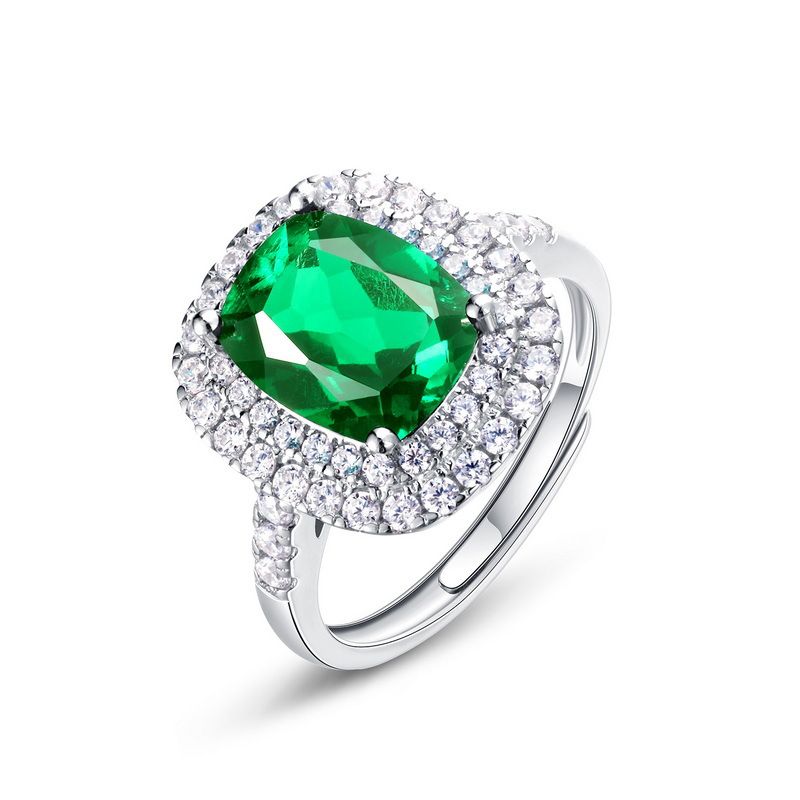 Willson Jewelry Colored Gemstone Ring Women's S925 Silver Cultivated Emerald Ring Fashionable Encircled Fashion Gemstone Bracelet_ipsvogv.com