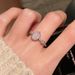 Sweet Ins Open Pink Heart Girl's Cold Wind Zircon Unique Design Light Luxury Exquisite Ring For Women_ipsvogv.com