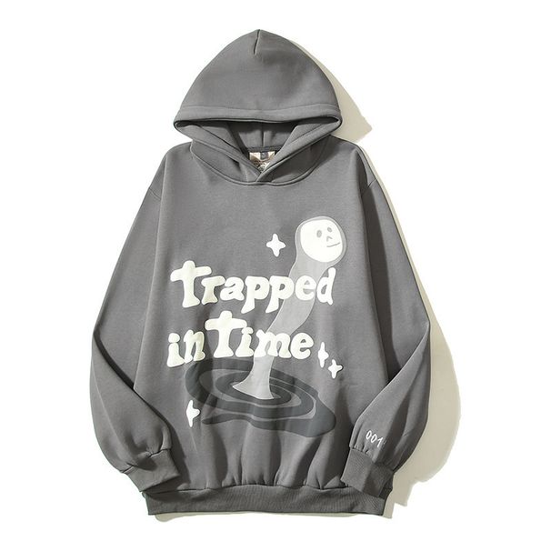 Women's Clothing high street hip hop Travis retro distressed trapped in time foam printed hoodie sweatshirt_ipsvogv.com