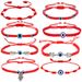 7 knot braided red rope bracelet female Evil hamsa palm eye evil devil's eye pendant bracelet_ipsvogv.com