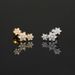 Unisex piercing earrings for women with micro inlaid zircon butterfly flower screw ear bone studs popular earrings_ipsvogv.com