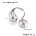 French Niche Design Water Droplet Mirror Striped Couple Ring, Light Luxury Color Preservation Open Ring_ipsvogv.com