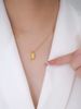 Small Block Necklace, Female Gold Pendant, Niche Temperament, Simple And Light Luxury Accessories, Titanium Steel Non_ipsvogv.com