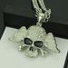Hip Hop Exaggerated Accessories Men's Diamond-Studded Winged Skull Pendant Trendy Street Necklace_ipsvogv.com