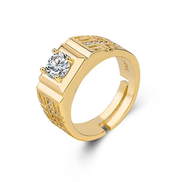 Luxury Set With Diamonds, New Handmade Ring, Gold-plated Zircon Men's Ring_ipsvogv.com