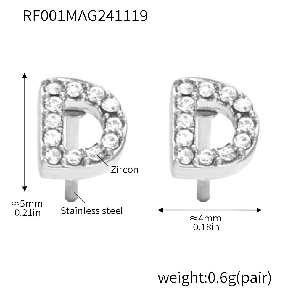 Women's Jewelry Set Fashion Titanium Steel 26 Letters Inlaid Zircon Combination PVD Plated Real Gold Color Preserving Necklace Bracelet Earrings_ipsvogv.com