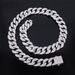 Unisex Alloy Jewelry Full Of Diamonds New 16mm Round Chain Spring Buckle Necklace Hiphop Street Rap Hip Hop Cuban Chain_ipsvogv.com