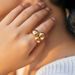 Heavy metal color preserving love ring copper plated with K real gold stacking fashion irregular texture retro ring_ipsvogv.com