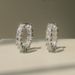 Cao Shi Fashion Micro Inlaid Square Super Sparkling Zircon Light Luxury Style Round Women's Versatile Earrings_ipsvogv.com