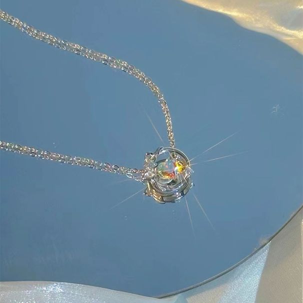 S Pure Silver Maic Necklace, Female Ins, Niche, Hih-end, Liht Luxury, Heart-shaped Moonstone Pendant, Not_ipsvogv.com