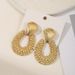 Gold Hammered Geometric Elegant High-end Niche Design Earrings For Women_ipsvogv.com