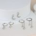 Jewelry & Accessories Brass Real Gold Electroplated Six Pointed Star Moon Three Piece Earring Set Ear Clip Earrings_ipsvogv.com