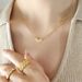 English Love Peach Heart Loveu Pendant Necklace For Women's Inns Minority Titanium Steel Collar Neckchain Jewelry P799_ipsvogv.com