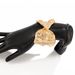Metallic Texture Three-dimensional Leaf Opening Design With Liquid Pleated Cross Bracelet Bracelet_ipsvogv.com