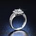Live streaming female Korean version temperament square bag princess style one carat simulated diamond ring jewelry_ipsvogv.com