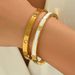 2pcs/set Stainless Steel Set With Dia Nails Small Waist Four Leaf Clover Bracelet Gold Bangles_ipsvogv.com