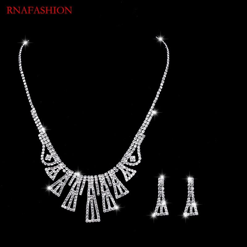 PERSONA BRIDE - Personalized Rhinestone Bridal Jewelry Set (Photography-Ready Necklace & Earrings)_ipsvogv.com