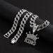 Men's Necklace Hip Hop Full Diamond Crown Letter KING Pendant Street Trend Cool Alloy Necklace Accessories Men_ipsvogv.com