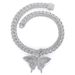 Hip hop necklace street rap butterfly pendant Cuban necklace personality trend couple necklace_ipsvogv.com