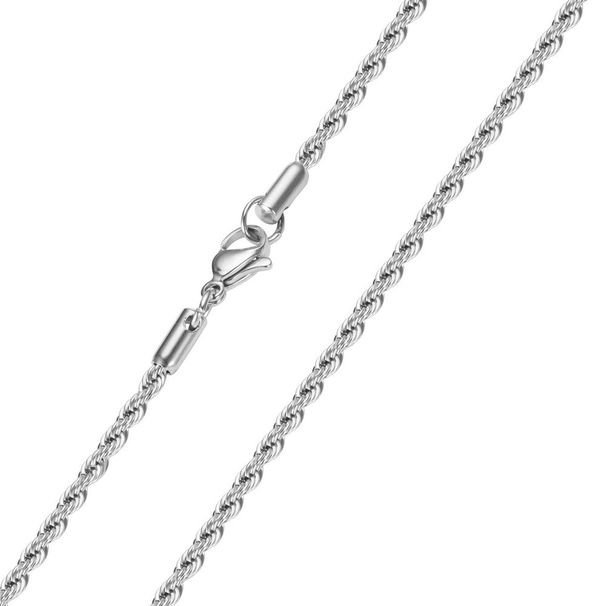 Personality Men's 2.5MM Fried Dough Twists Hip Hop Fashion Necklace Twist Rope Chain_ipsvogv.com