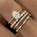 Sanjie's New Four Piece With Diamonds, Zircon Flowers, Engagement Anniversary Luxury Jewelry Ring Set_ipsvogv.com