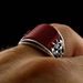 handmade Red Painted Ring With Embossed Pattern_ipsvogv.com
