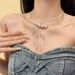 Niche Pearl Open Collar Women's High-end Cross Tassel Choker Necklace Collarbone Chain Accessories Trend_ipsvogv.com