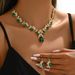 2025 Bride Necklace And Earring Set Crystal Wedding Dress Banquet Gown Accessories Matching_ipsvogv.com