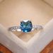 Cao Shi Jewelry Micro Set Zircon Blue Square Diamond For Women's Simple Engagement Ring_ipsvogv.com