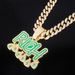 Unisex Jewelry Full Diamond RICH Letter Purse Pendant Men's Trendy Rock Hip Hop Necklace_ipsvogv.com