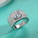 Silver Moissanite Pattern Men's Ring Domineering Personality 5 Carat Large Men's Ring_ipsvogv.com