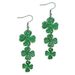 St. Patrick's Day Personalized Green Acrylic Glitter Clover Drop Earrings_ipsvogv.com