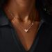 S925 Sterling Silver Necklace For Women, Small Fresh And Sweet Love Pink Diamond Square Diamond Elegant Clavicle Chain_ipsvogv.com