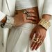 Exaggerated Metal Wide Face Spring Bracelet Punk Style Texture Vertical Stripe Bracelet For Women_ipsvogv.com