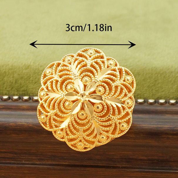 Fashionable Women's With Adjustable Size, Wedding Party, Dance Party Accessories, Large Hollow Out Thick Flower Ring_ipsvogv.com