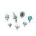 Hot Selling Bohemian Water Droplet Shaped Carved Hollow Red Turquoise 7-piece Set Ring_ipsvogv.com