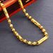 Vietnamese Sand Gold Necklace, Men's Hexagonal Buddha Bead Solid Chain, Long Lasting Color Copper Accessories_ipsvogv.com