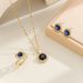 Wind Sparkling Copper With Zircon Versatile Women's High End, Niche, Ring, Necklace, Earrings Three Piece Set_ipsvogv.com