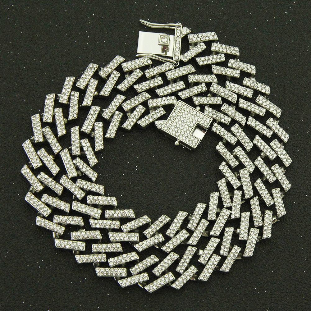 Men's Full Cuban Exaggerated Personalized Colorful Diamond Miami Hip Hop Chain Necklace 15mm Wide_ipsvogv.com