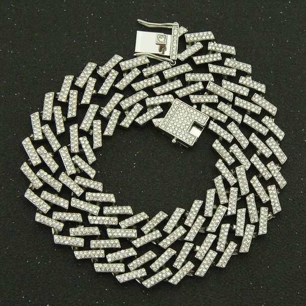 Men's Full Cuban Exaggerated Personalized Colorful Diamond Miami Hip Hop Chain Necklace 15mm Wide_ipsvogv.com