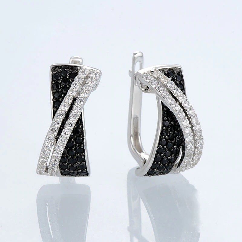 Cao Shi's Exquisite Cross Zircon East Gate Of Korea, Elegant Fashion Earrings, Unique Design Earrings_ipsvogv.com